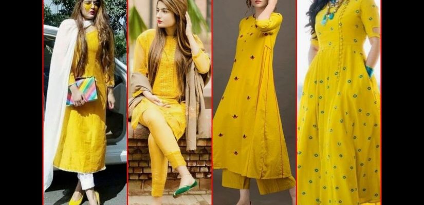 Latest Yellow Color  Suits Design for college,formal,casual wear girls fashion latest women fashion