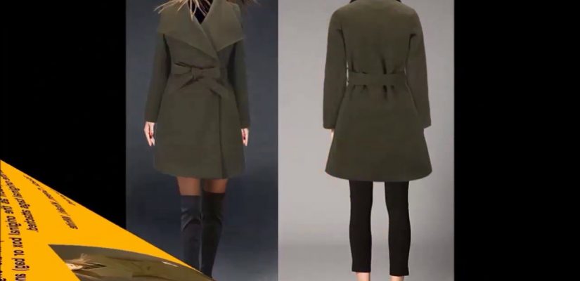 Winter Women Outwear- Warm wool lapel- Long Slim Trench Coat / Jacket / Overcoat